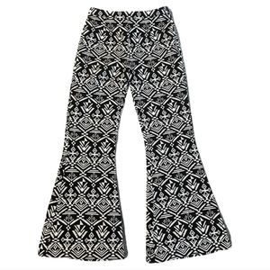 NWT Sample Spell & the Gypsy Anastasia Flare Pants Black/White Sz S